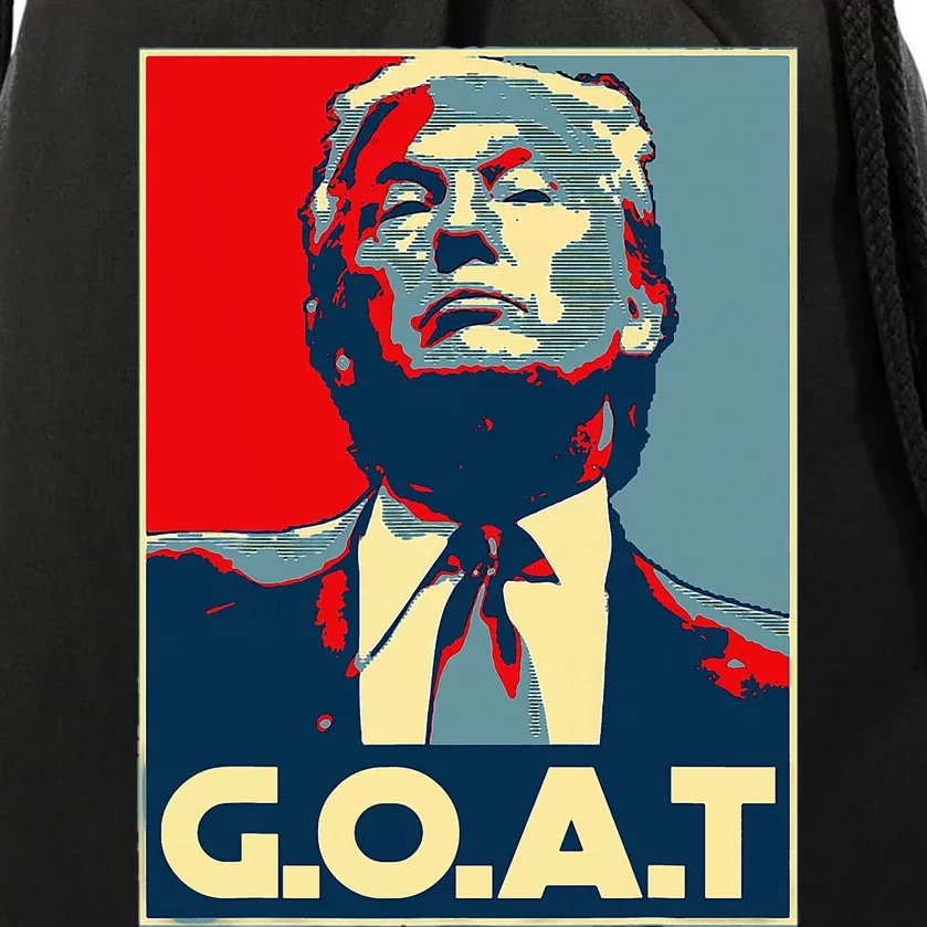 Trump Goat Middle Finger Election 2024 Republican Poster Drawstring Bag