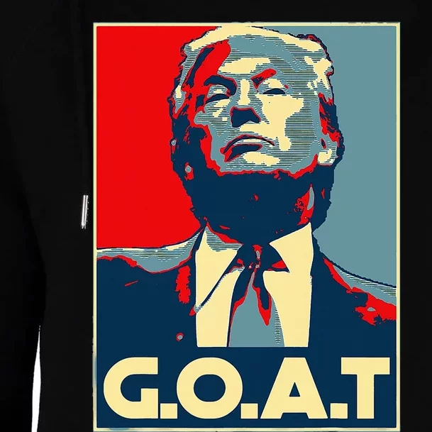 Trump Goat Middle Finger Election 2024 Republican Poster Womens Funnel Neck Pullover Hood