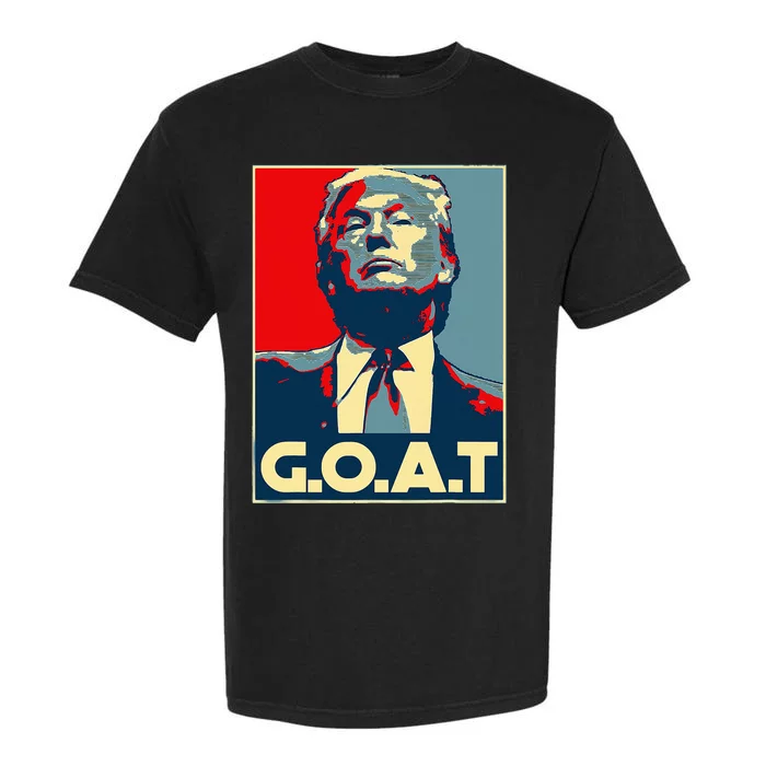 Trump Goat Middle Finger Election 2024 Republican Poster Garment-Dyed Heavyweight T-Shirt