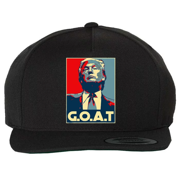 Trump Goat Middle Finger Election 2024 Republican Poster Wool Snapback Cap