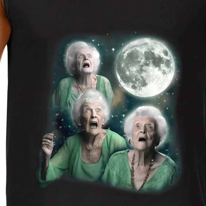 Three Granny Moon 3 Old Ladys Howling Weird Cursed Meme Comfort Colors® Tank Top