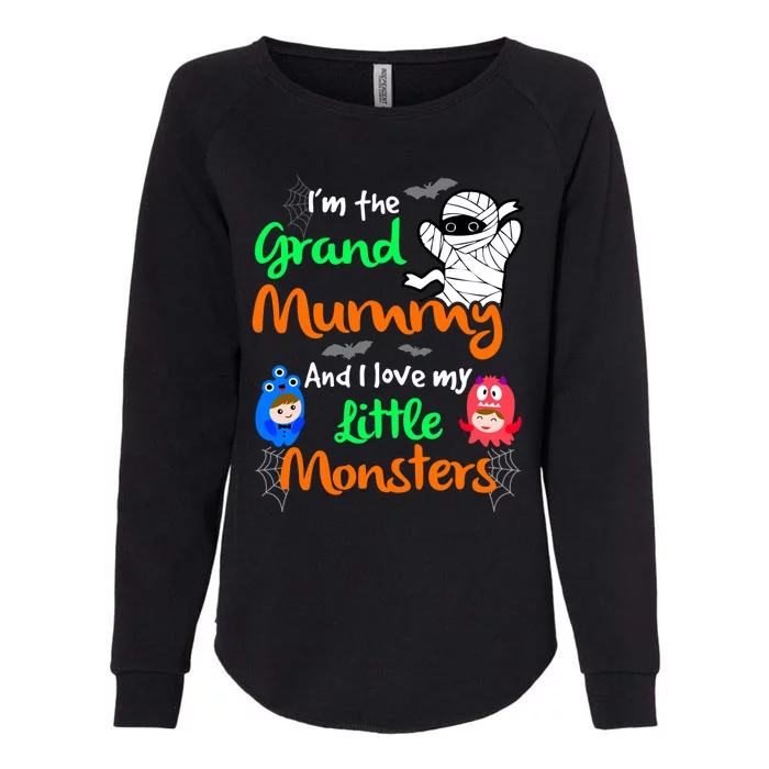 The Grand Mummy Love My Little Monsters Halloween Gift Womens California Wash Sweatshirt