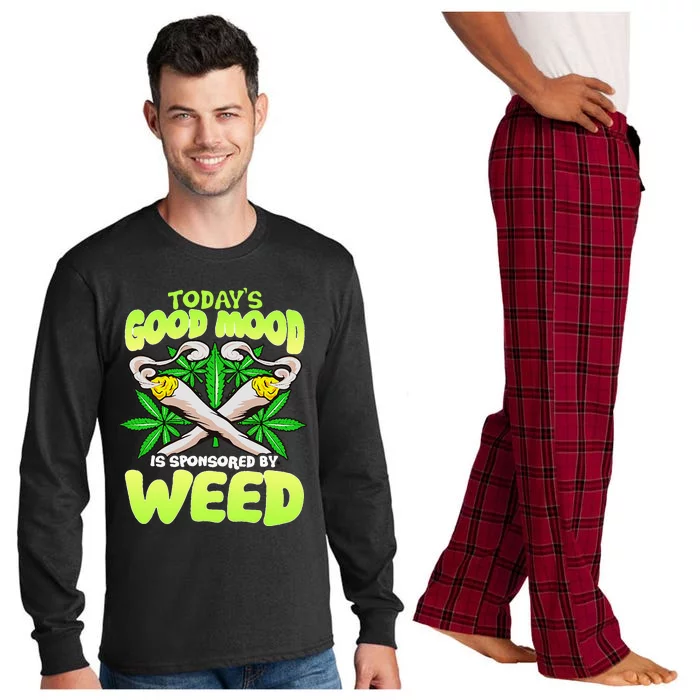 Today Good Mood Is Sponsored By Weed Cannabis Long Sleeve Pajama Set