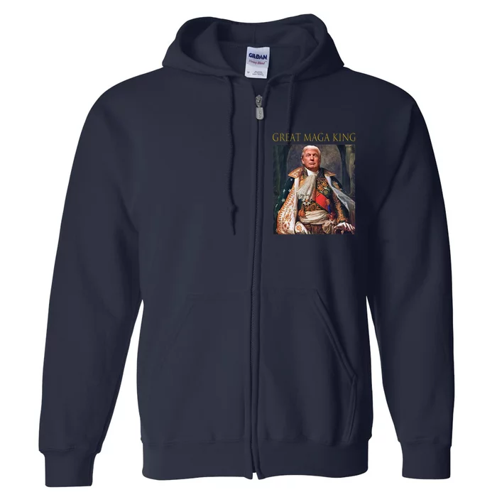 The Great Maga King Funny Trump Ultra Maga King Full Zip Hoodie