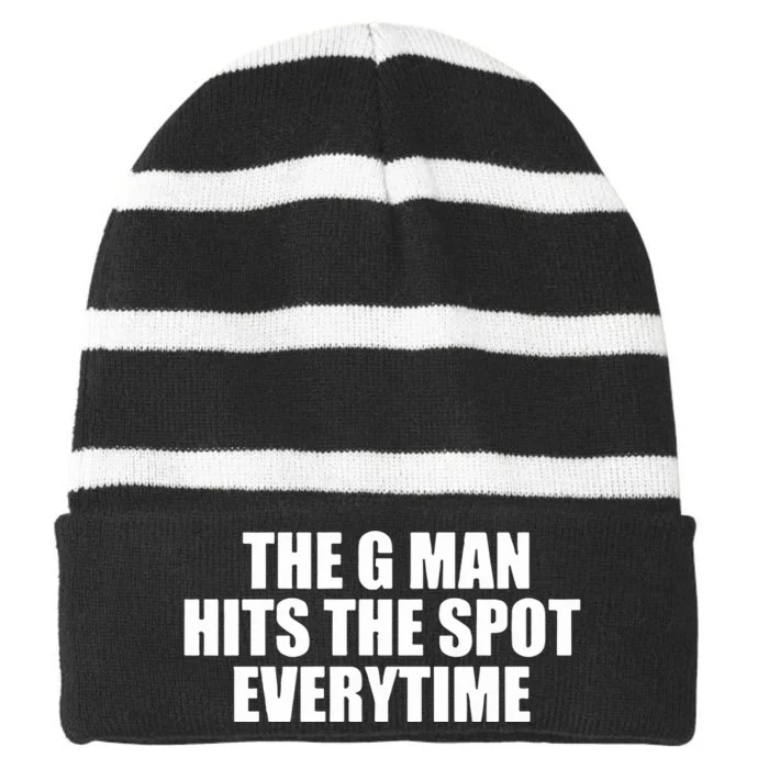 The G Man Hits The Spot Every Time Striped Beanie with Solid Band