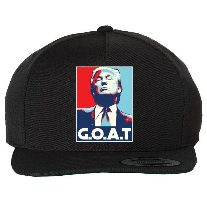 Trump Goat Middle Finger Election 2024 Republican Poster Wool Snapback Cap