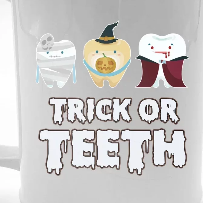 Teeth Ghost Mummy Witch Cute Dental Halloween Dentist Funny Gift Front & Back Beer Stein