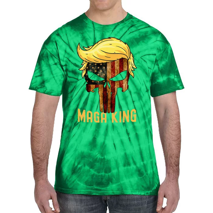 The Great Maga King Donald Trump Skull  Maga King Tie-Dye T-Shirt