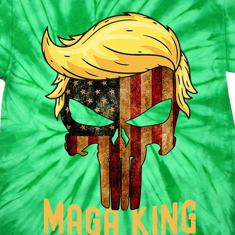 The Great Maga King Donald Trump Skull  Maga King Tie-Dye T-Shirt