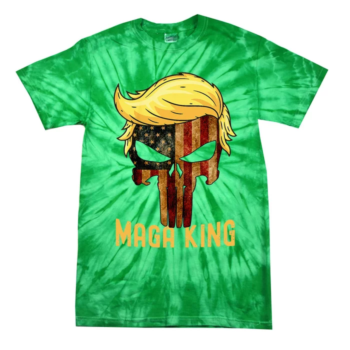 The Great Maga King Donald Trump Skull  Maga King Tie-Dye T-Shirt