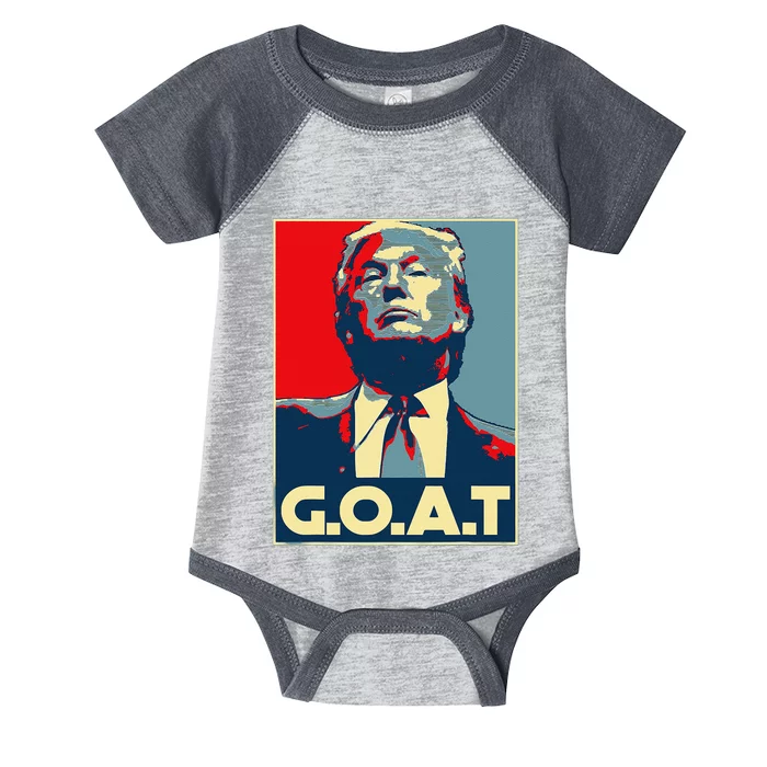 Trump GOAT Middle Finger Election 2024 Republican Poster Infant Baby Jersey Bodysuit