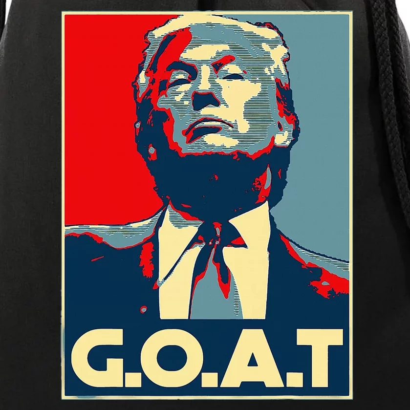 Trump Goat Middle Finger Election 2024 Republican Poster Drawstring Bag