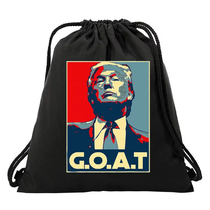 Trump Goat Middle Finger Election 2024 Republican Poster Drawstring Bag