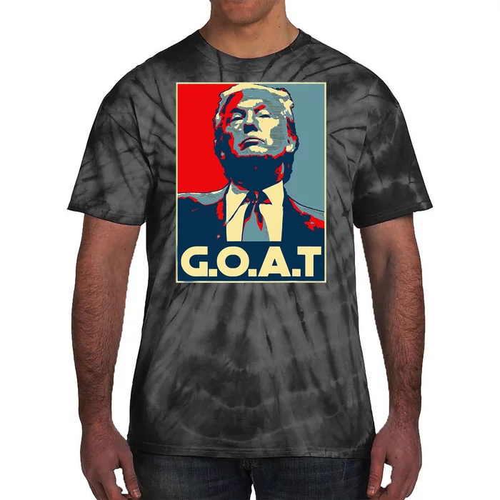 Trump Goat Middle Finger Election 2024 Republican Poster Tie-Dye T-Shirt