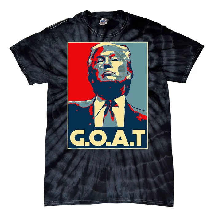 Trump Goat Middle Finger Election 2024 Republican Poster Tie-Dye T-Shirt