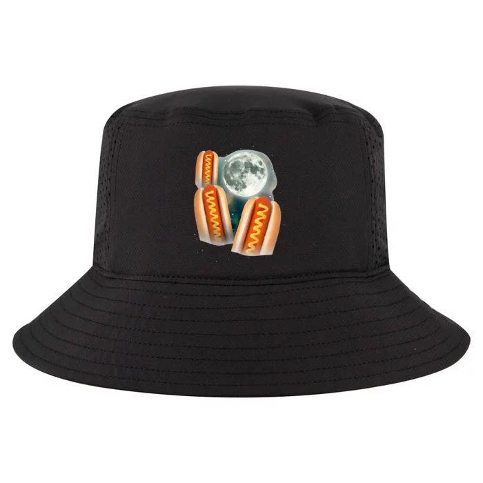 Three Glizzy Moon Funny 3 Howling Hotdogs Cursed Cool Comfort Performance Bucket Hat