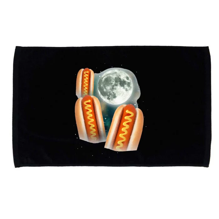 Three Glizzy Moon Funny 3 Howling Hotdogs Cursed Microfiber Hand Towel