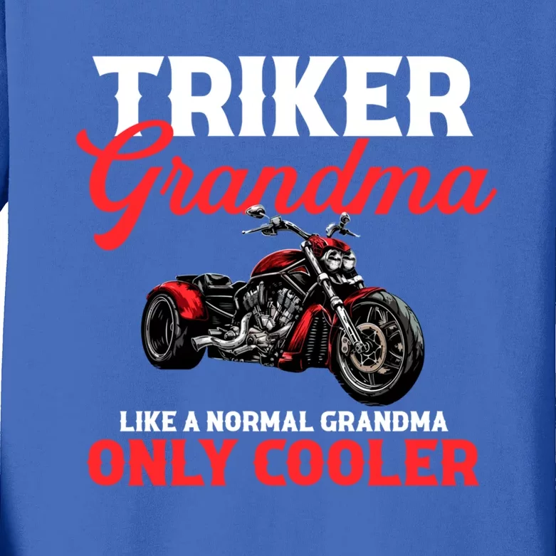 Triker Grandma Motorcycle Trike Gift Kids Long Sleeve Shirt