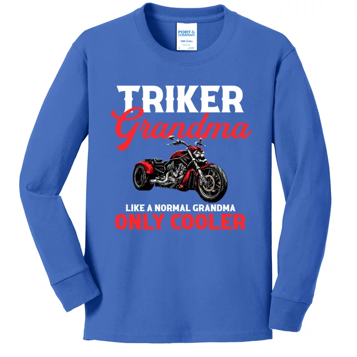 Triker Grandma Motorcycle Trike Gift Kids Long Sleeve Shirt