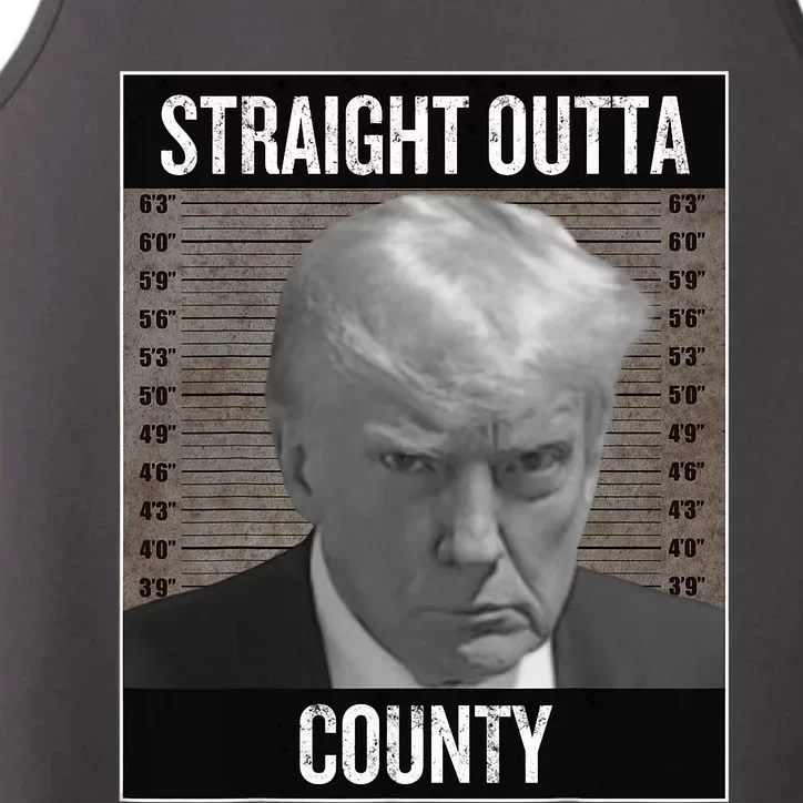 Trump Gangsta Mugshot Straight Outta County Performance Tank