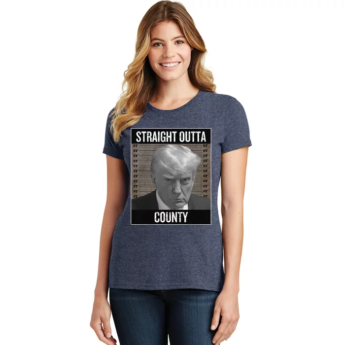 Trump Gangsta Mugshot Straight Outta County Women's T-Shirt