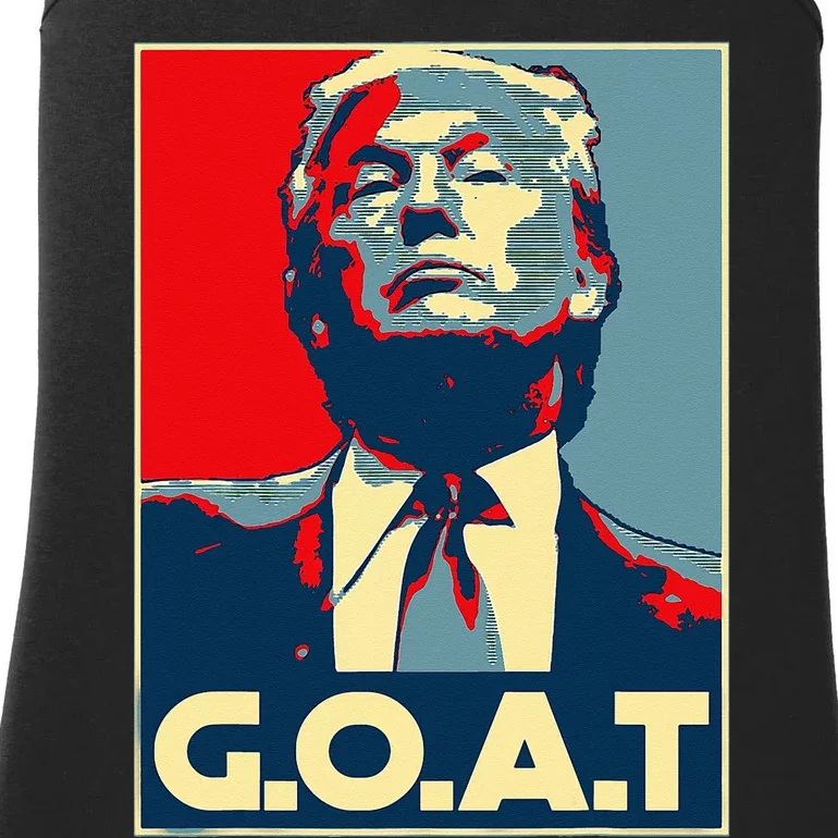 Trump GOAT Middle Finger Election 2024 Republican Poster Ladies Essential Tank