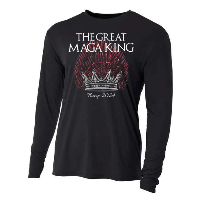 The Great MAGA King Crown USA Parody Trump 2024 Anti Biden Cooling Performance Long Sleeve Crew