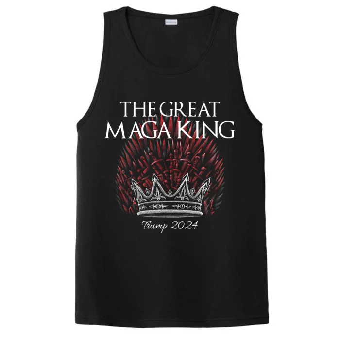 The Great MAGA King Crown USA Parody Trump 2024 Anti Biden Performance Tank