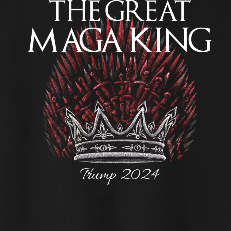 The Great MAGA King Crown USA Parody Trump 2024 Anti Biden Women's Crop Top Tee