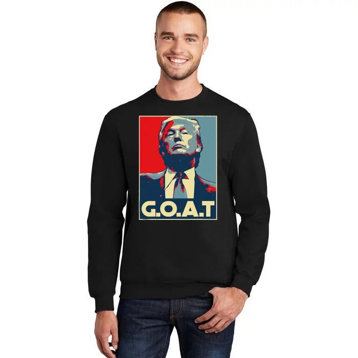 Trump Goat Middle Finger Election 2024 Republican Tall Sweatshirt