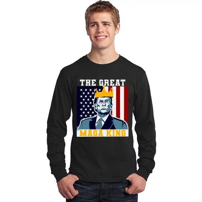 The Great MAGA King Ultra MAGA Trump Anti Biden USA Long Sleeve Shirt