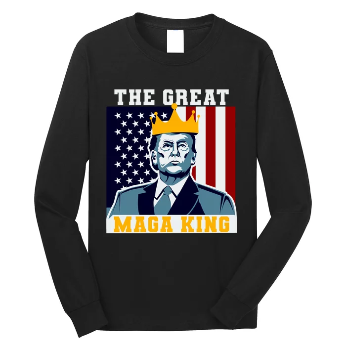 The Great MAGA King Ultra MAGA Trump Anti Biden USA Long Sleeve Shirt