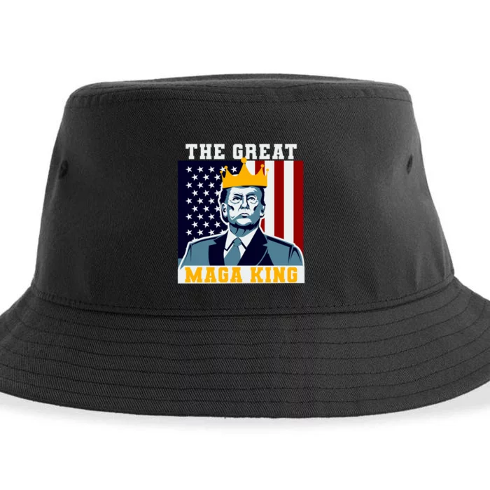 The Great MAGA King Ultra MAGA Trump Anti Biden USA Sustainable Bucket Hat