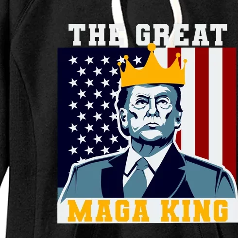 The Great MAGA King Ultra MAGA Trump Anti Biden USA Women's Fleece Hoodie