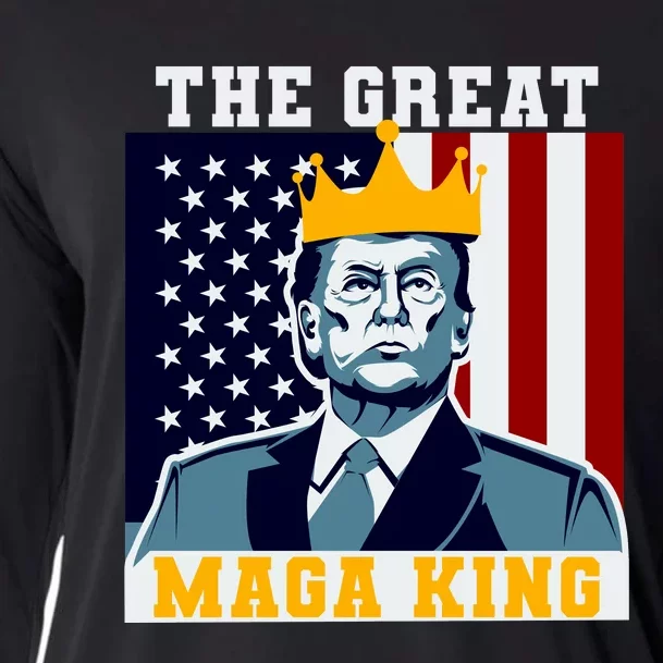 The Great MAGA King Ultra MAGA Trump Anti Biden USA Cooling Performance Long Sleeve Crew