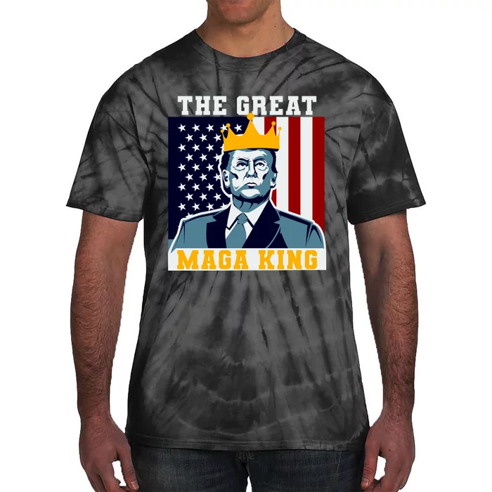 The Great MAGA King Ultra MAGA Trump Anti Biden USA Tie-Dye T-Shirt