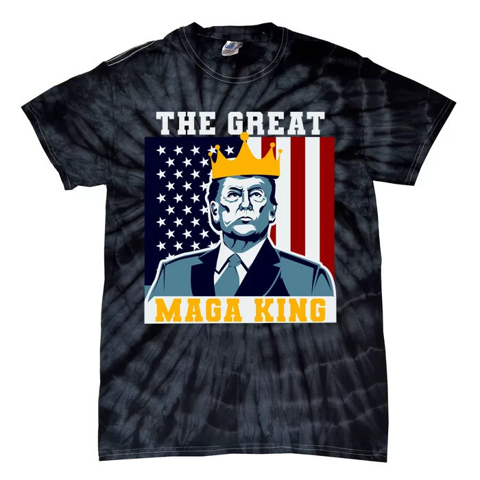 The Great MAGA King Ultra MAGA Trump Anti Biden USA Tie-Dye T-Shirt