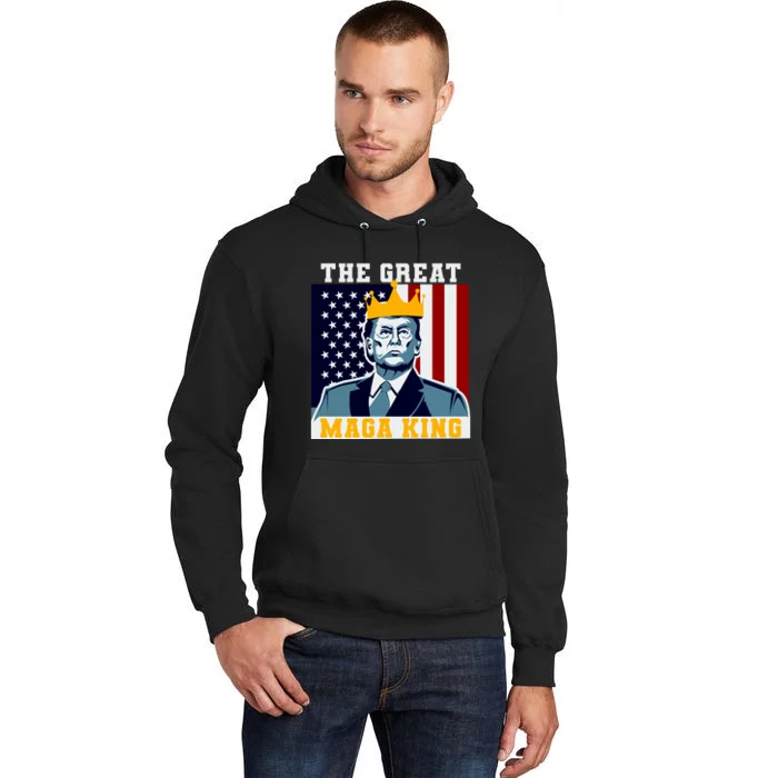 The Great MAGA King Ultra MAGA Trump Anti Biden USA Tall Hoodie