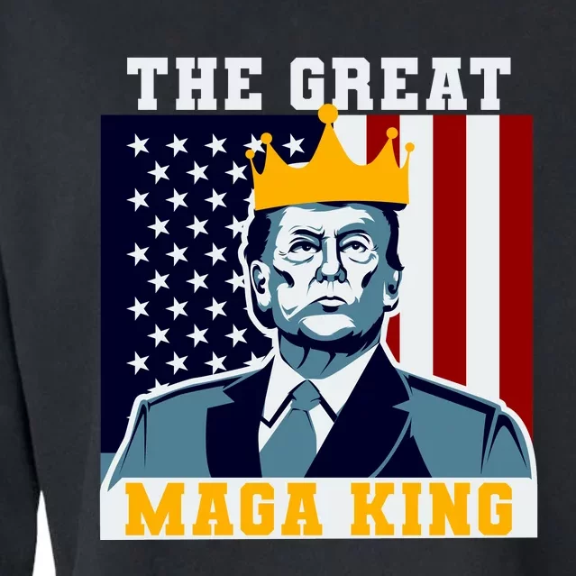 The Great MAGA King Ultra MAGA Trump Anti Biden USA Cropped Pullover Crew