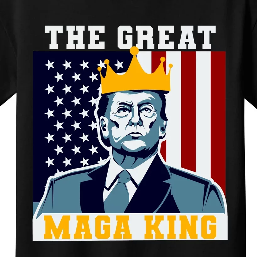 The Great MAGA King Ultra MAGA Trump Anti Biden USA Kids T-Shirt