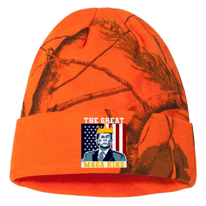 The Great MAGA King Ultra MAGA Trump Anti Biden USA Kati - 12in Camo Beanie