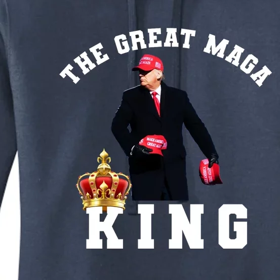 The Great MAGA King Trump 2024 USA Women's Pullover Hoodie