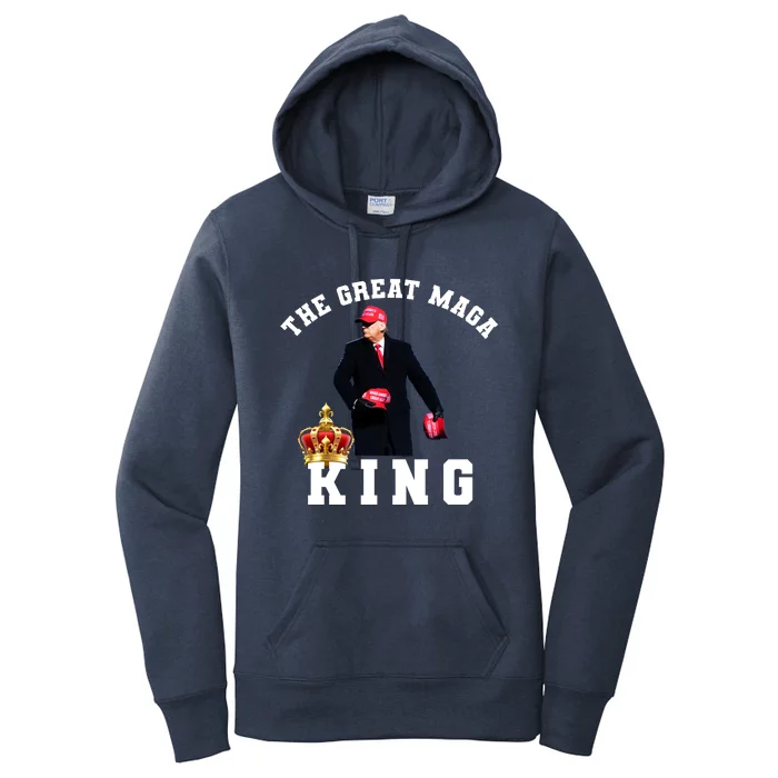 The Great MAGA King Trump 2024 USA Women's Pullover Hoodie