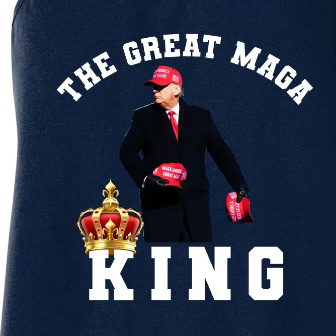 The Great MAGA King Trump 2024 USA Women's Racerback Tank