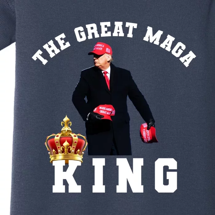 The Great MAGA King Trump 2024 USA Baby Bodysuit