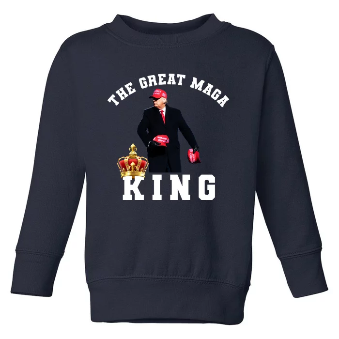 The Great MAGA King Trump 2024 USA Toddler Sweatshirt