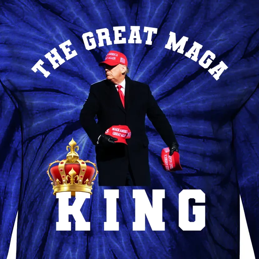 The Great MAGA King Trump 2024 USA Tie-Dye Long Sleeve Shirt