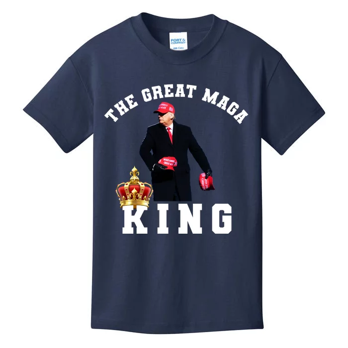 The Great MAGA King Trump 2024 USA Kids T-Shirt