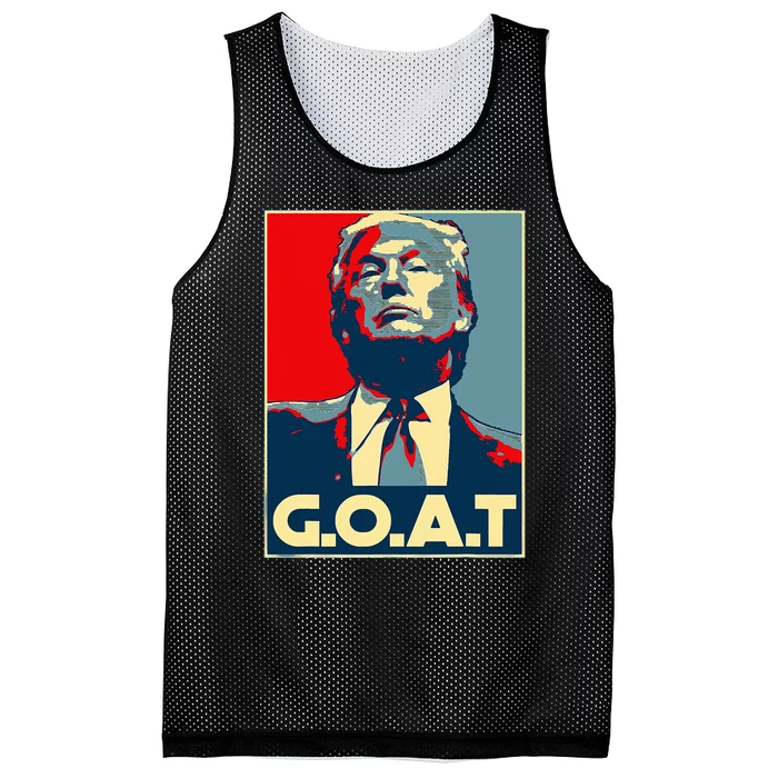 Trump GOAT Middle Finger Election 2024 Republican Poster Mesh Reversible Basketball Jersey Tank