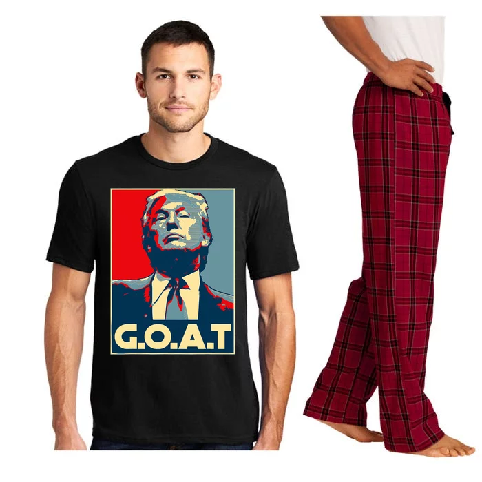 Trump Goat Middle Finger Election 2024 Republican Poster Pajama Set